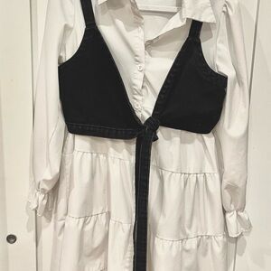 Black and White Layered Dress